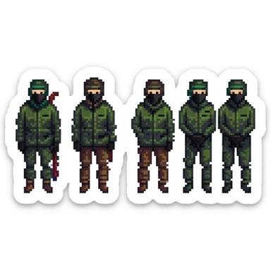 group of men with black ski masks sticker