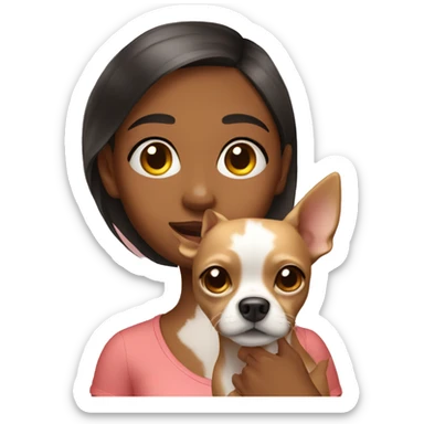 girl with a chihuahua dog sticker