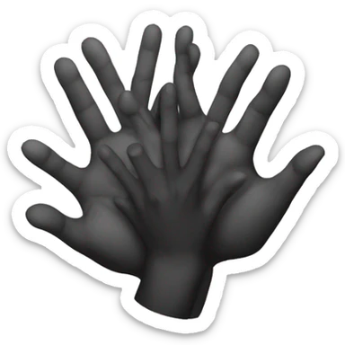 3 hands together dark light sticker