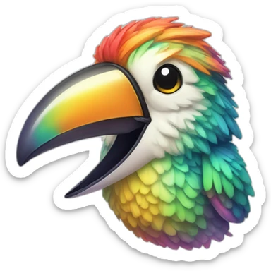 erstelle ein emoji von einem bunten kolibri. sketch art  sticker