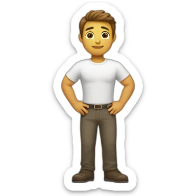 man with one arm stronger than the other sticker