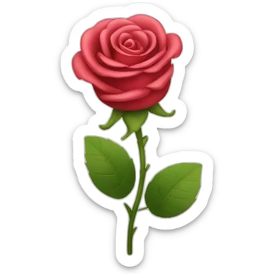 Cute rose with cute smile emoji  sticker