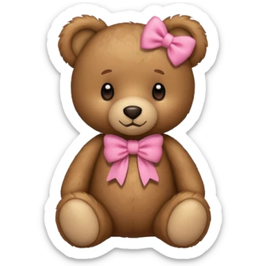 Teddy Bear With Pink Bow  sticker