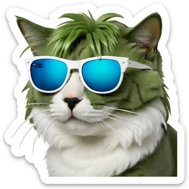 A cat with mullet sticker