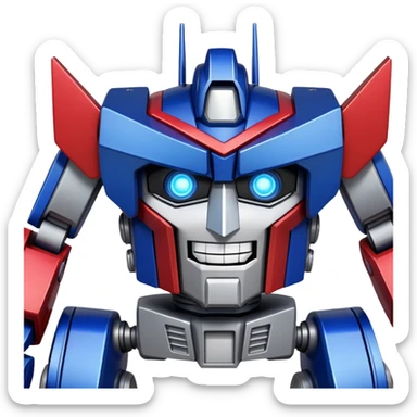 Optimus Prime robot from Transformers laughing sticker
