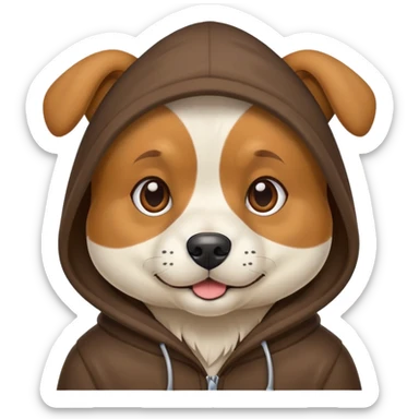Dog wearing a hood sticker