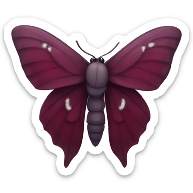 beautiful wine colored moth sticker