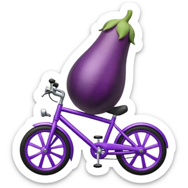 Eggplant on bike sticker