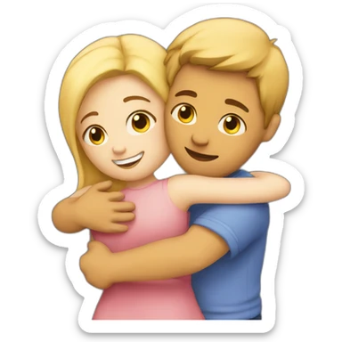 Couple hugging each other sticker