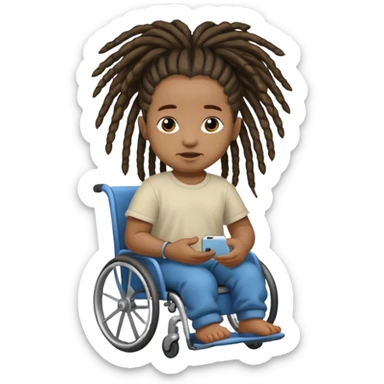 Diabetic disabled black baby with dread locks sticker