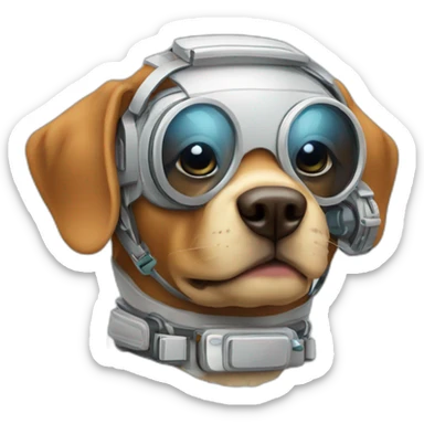 animal equipped with high tech gear sticker