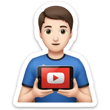 A person holding a YouTube play button in their gaming room sticker