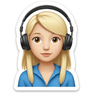 what emoji gril with hephones and blonde hair ? sticker