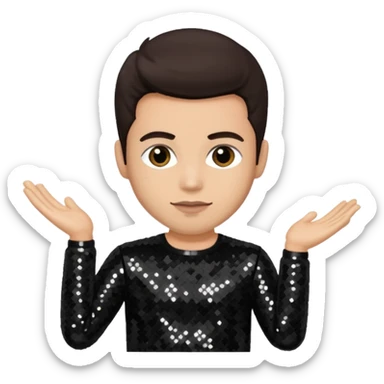 David Silveria from Korn with dark brown hair, light skin, black sequin outfit sticker