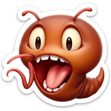 Cinematic Adorable Yawning Ant Portrait Emoji, Head tilted slightly with a dramatic, wide-open yawn, showcasing a tiny, segmented body with softly drooping features and sleepy, half-closed eyes, Simplified yet irresistibly cute features, highly detailed, glowing with a soft, cozy natural glow, high shine, relaxed yet expressive, stylized with a dash of whimsical charm, soft glowing outline, capturing the essence of a drowsy ant that appears ready to stretch out for a nap! sticker