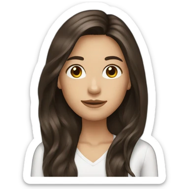 brunette long hair sticker