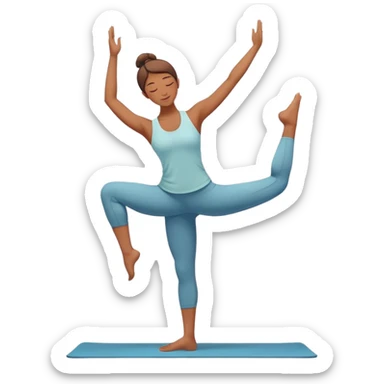 person in yoga pose balancing on one leg, centered and calm sticker