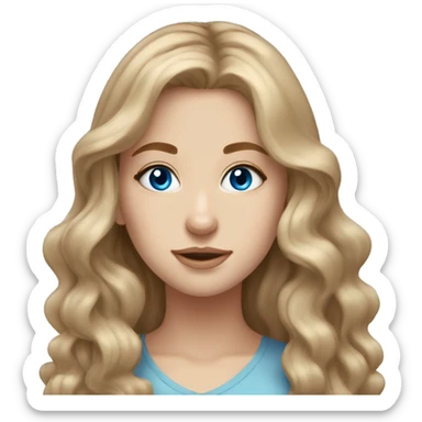 stunning white girl light brown hair blue eyes sticker