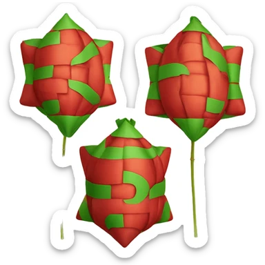 bentuk Ketupat dengan warna merah dan hurf T di dalam nya sticker