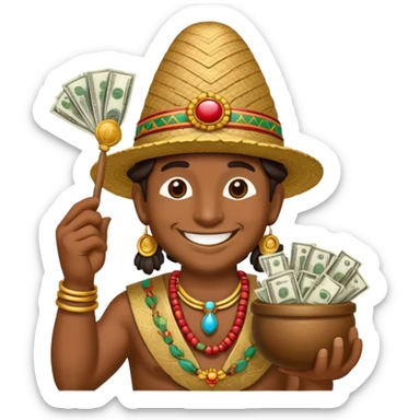 Create a detailed emoji of Ekeko, the Andean god of abundance and prosperity.  sticker