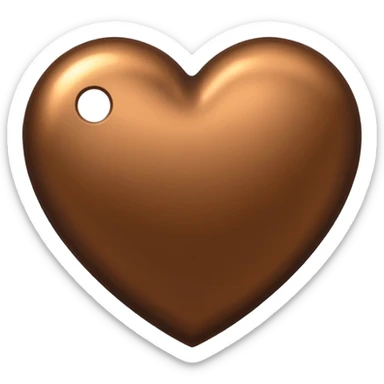 heart with a metallic brown finish sticker