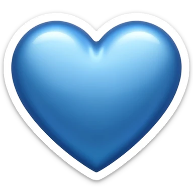 heart with a metallic blue finish sticker