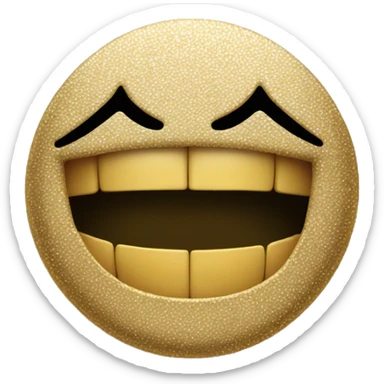 black smile face gold teeth sticker