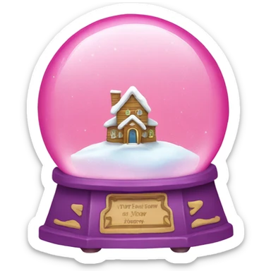 Pink snow globe sticker