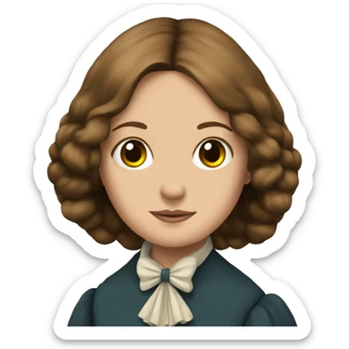 Charlotte Bronte with a butterfly sticker