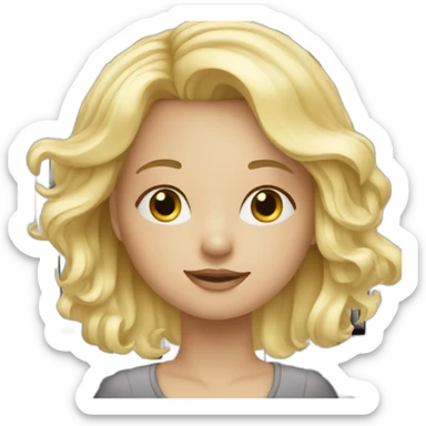 Blonde girld with piano sticker