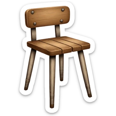 Wooden chair with only 3 legs sticker