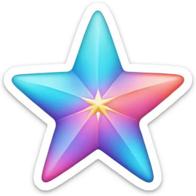 
Star color in in gradient of turquoise, blue, pink, purple, and coral sticker