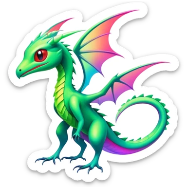 Colorful Neon Gothic Edgy Tropical Flygon-Aurorus-Amaura-Hybrid-Creature sticker