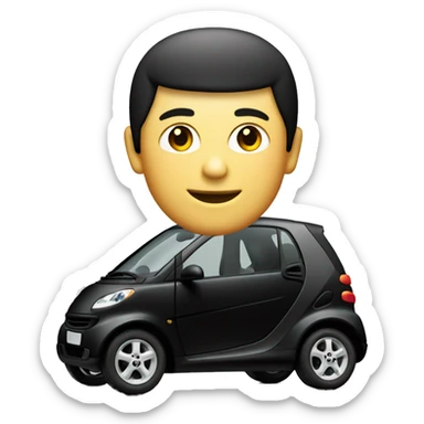 smart car from 1999 in black sticker