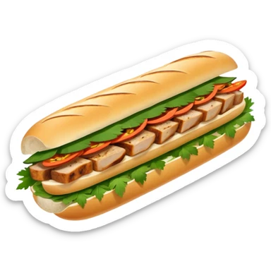 traditional banh mi with char grilled pork emoji sticker