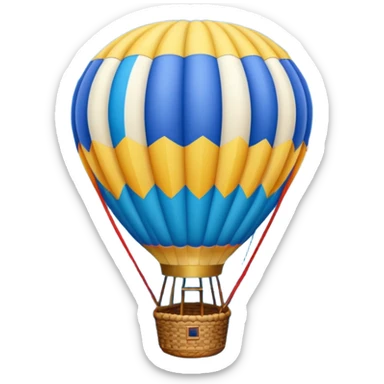 Hot air balloon above a scenic ocean sticker