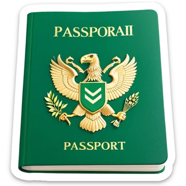 Green Nigerian Passport with Eagle Logo sticker
