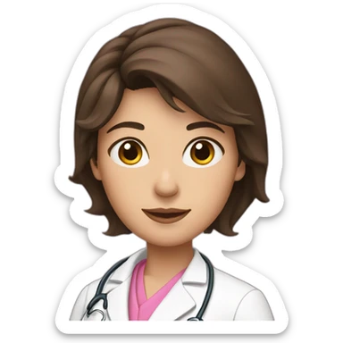 brunette doctor in pink coat sticker