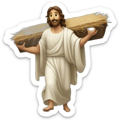 Jesus carrying a man sticker