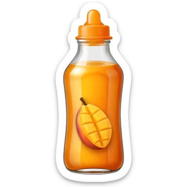 Thin tip squeeze bottle with mango jam sticker