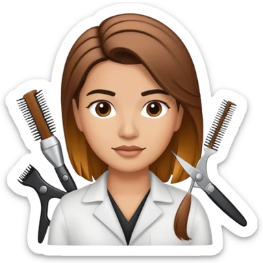 Hispanic Hairstylist coloring hair sticker