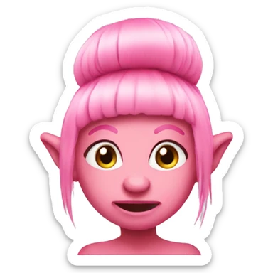 Pink girlie troll sticker