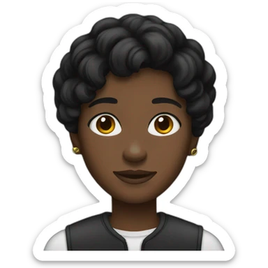 Dark-haired ebony teen sticker