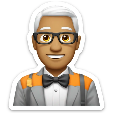 crée moi un émoji d'un homme ténebreux avec le crane chauve et le crane qui brille sticker