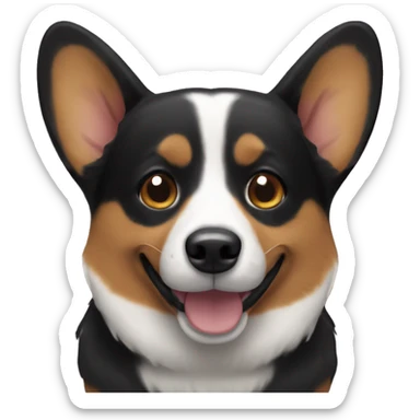 Black corgi sticker