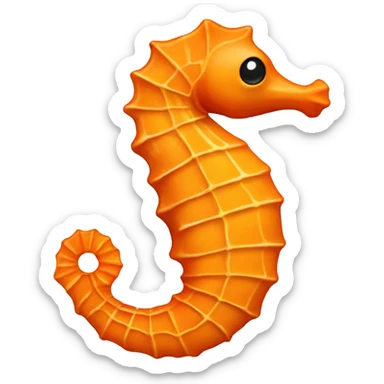 orange seahorse sticker