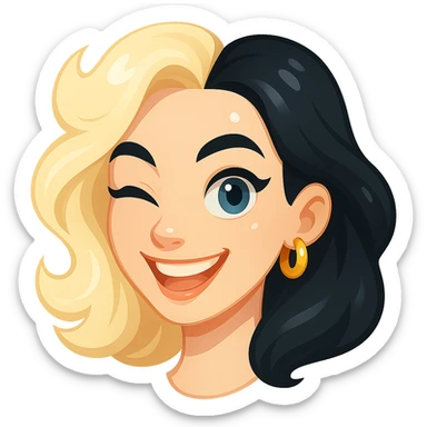 Remove the outline, make the skin as pale as possible, focus only on the head with hair and blue eyes, keep the Telegram sticker style, and use a transparent background. sticker