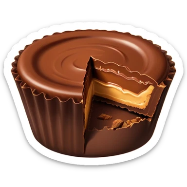 reeses peanut butter cup with a small bite sticker