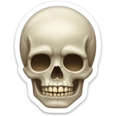 Frontal view of the skull crying sticker