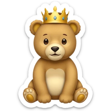 quiero que el emoji sea de un oso de peluche que tenga puesta una corona sticker